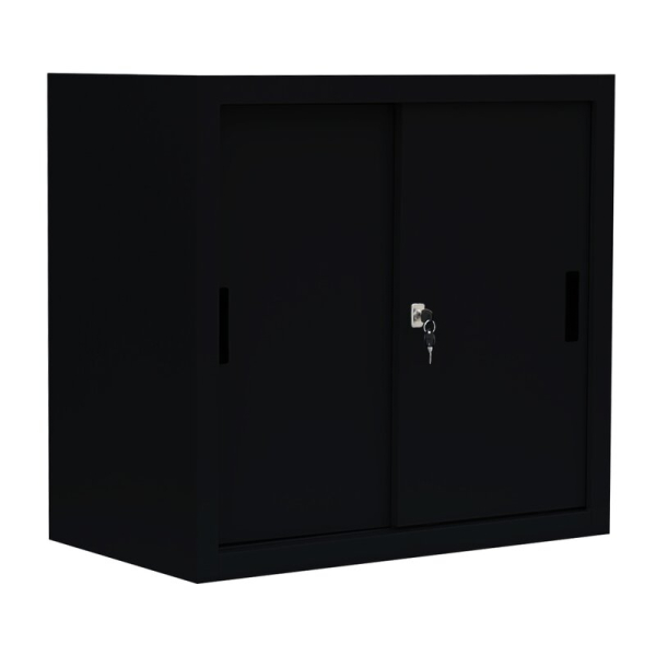 Schiebetuerenschrank - 750x800x450mm - Tiefschwarz
